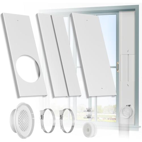 HOXHA Window Duct Kit Dryer Window Vent Kit for 4” Ducting Dryer Vent Hose, Sliding Window Vent Kit Fit with Dryer, Inline Duct Fans, Grow Tents