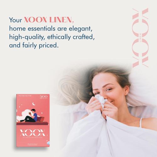 XOOX Linen 500 TC Cotton Pillow Cases King Size Set of 2, 100% Egyptian Cotton Pillowcases, Soft, Cooling & Breathable, Sateen Weave Hotel Pillow Covers for Sleeping - Sea Foam