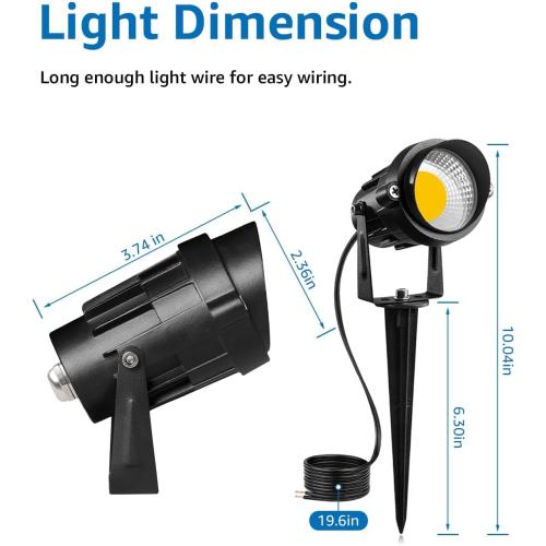 SUNVIE 12W Low Voltage LED Landscape Lights with Connectors, Outdoor 12V Super Warm White (900LM) Waterproof Garden Pathway Lights Wall Tree Flag Spotlights with Spike Stand (10 Pack with Connector)‼️some hardware might be missing 1 used ‼️