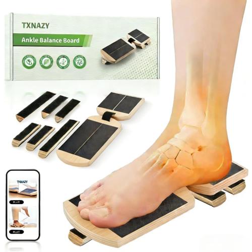 Ankle Balance Board Foot Strengthener with Adjustable Shape Balance Rods for Enhancing Ankle Strength, Posture Correction, and Stability Training