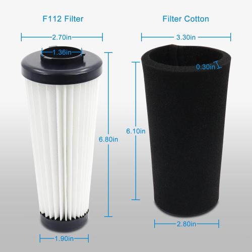 F112 Filter Replacement 6 Pack For Dirt Devil Upright Vacuum Cleaner | Pre Motor Endura Odor Trapping Filter Set, Replace part AD47936