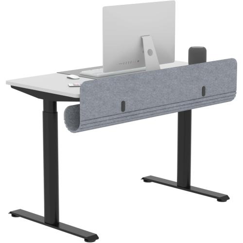 Felt Under Desk Cable Management Tray, 47.2 Cord Organizer with Clamp or Screw Mount, Laptop & Tablet Slot, Desk Cable Organizer for Home & Office