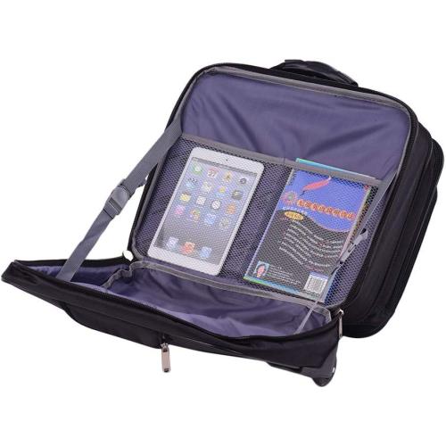 Size 14.1in 15.6in Color Black  Rolling Briefcase Rolling Laptop Bag Computer Case with Wheels Mobile Office Carry On Luggage for 14.1in 15.6in Business Notebook for Women Men