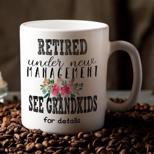 Fatbaby Retirement Gifts for Women,Retired Under New Management See Grandkids For Details Coffee Mug,Happy Retirement Mug for Women 2026,Funny Retired Gifts for Coworker