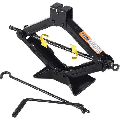 Scissor Jack for Car, Heavy-Duty 2-Ton (4409 lbs) Tire Jack Kit for SUV and Auto, Portable Collapsible Steel Scissor Lift Jack with Crank Handle (Black)