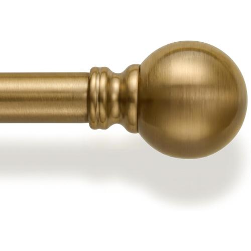 Warm Gold Curtain Rods for Windows Small 28 to 48 Inch 1 Diameter Short