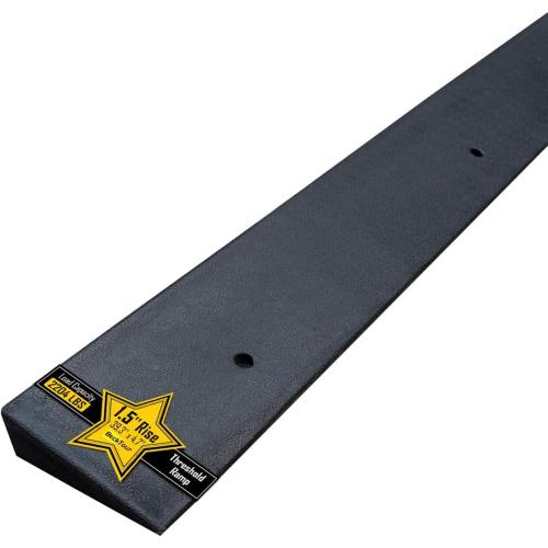 1.5'' Rise Rubber Threshold Ramp - 2204 LBS Capacity, Non-Slip, Cuttable & Adjustable - Handicap Ramp for Wheelchair Scooter Stroller - Driveway Curb Ramps for Doorways 1.5 Rise (39.3x4.7)