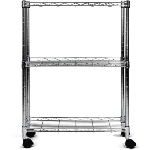 Oceanstar 3-Tier Shelving All-Purpose Utility Cart, Chrome