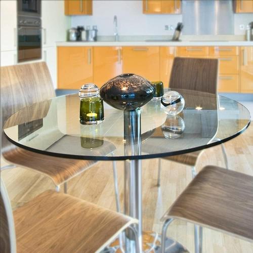 24 Inch Round Glass Table Top 1/4 Thick Flat Polish Edge Tempered by Fab Glass and Mirror
