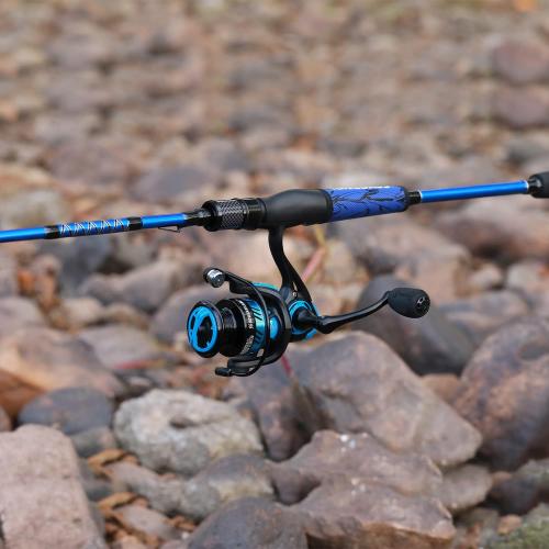 Color Blue One Bass Fishing Rod and Reel Combo, IM7 Graphite  Blank Baitcasting Combo, Spinning Rod with SuperPolymer Handle