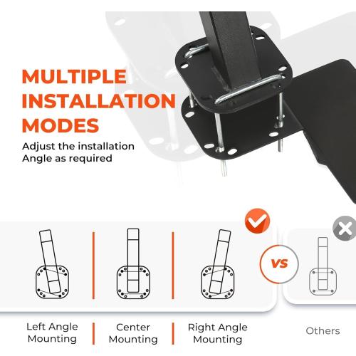 Boat Trailer Step Ladder, 4-Step with Safety Handle, Non-Slip Surface, Universal Trailer Tongue Mount, Black (4 Step)