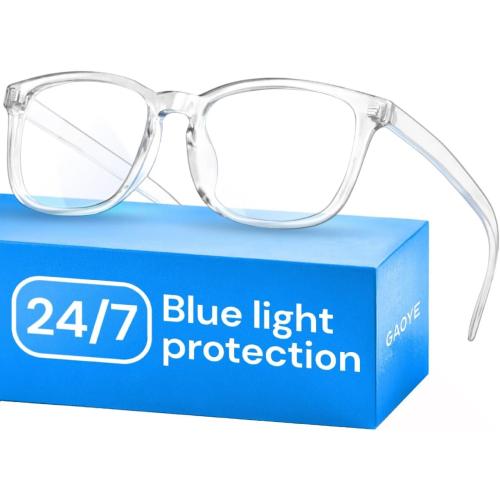 Gaoye Blue Light Glasses for Computer & Gaming - Clear | Blue Light Blocking, Anti UV Ray Lenses, Scratch-Resistant, Comfort Fit