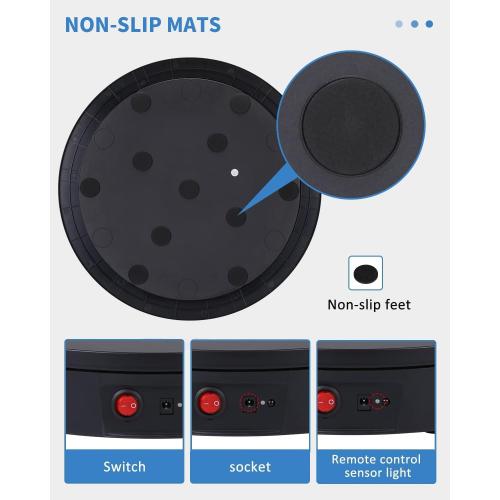 JAYEGT Motorized Rotating Display Stand, 350Lbs Load，360 Degree Electric Rotating Potography Turntable for Products Display，Live Show， Remote Control  5 Colors Backgrounds (Black/23.6Inch/Wired)