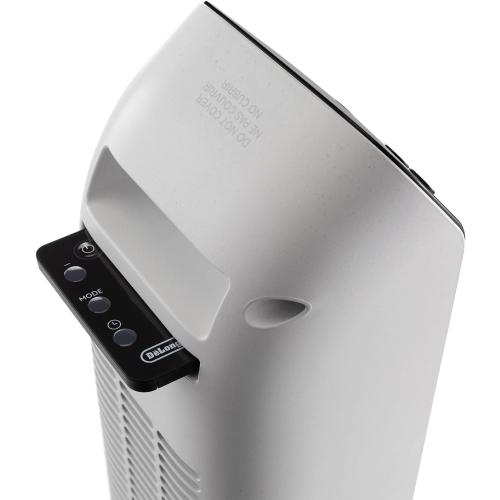 DeLonghi 1500w Ceramic Digital Tower Heater made with recycled materials and packaging, remote, ECO, oscillation
