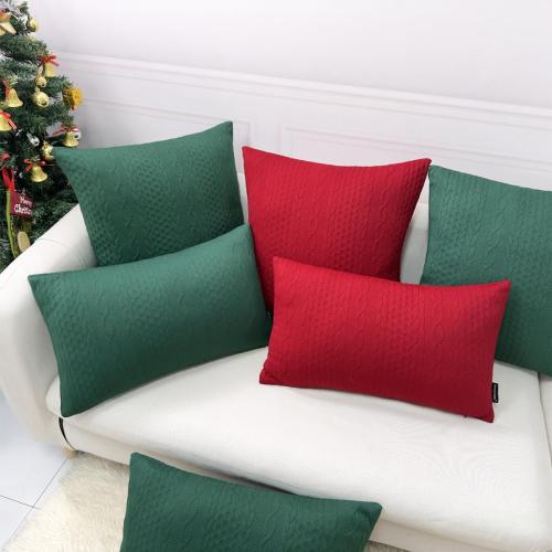 Booque Valley Throw Pillow Covers, Pack of 2 Super Soft Elegant Modern Embossed Patterned Red Cushion Covers Decorative Stretchy Pillow Cases for Sofa Bed Car Chair, Rectangular (Red)