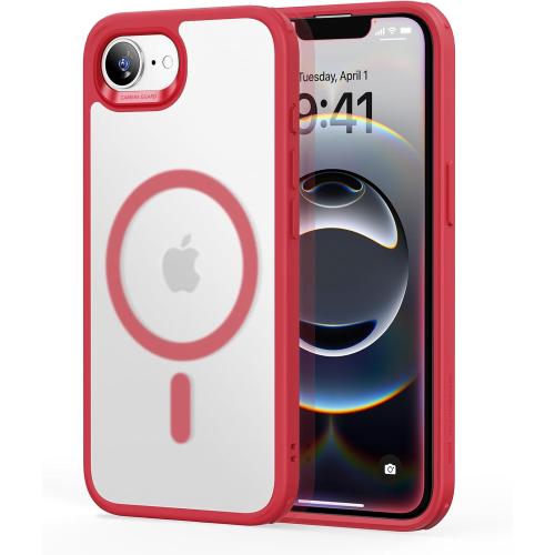 ESR for iPhone 16e Case, Compatible with MagSafe, Shockproof Military-Grade Protection, Magnetic Phone Case for iPhone 16e, Classic Hybrid Case (HaloLock),Frosted Red