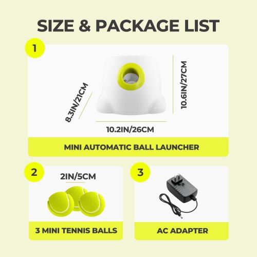 AFP Automatic Ball Launcher Dog Ball Thrower Machine Interactive Hyper Fetching Toy for Large Dogs, 3 Tennis Balls Included, Max Version