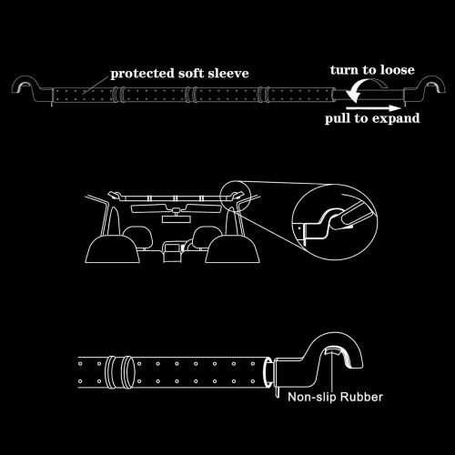 LITTLEMOLE Vehicle Fishing Rod Holder, 6 Rod Capacity, Heavy Duty Adjustable 34-57 Inch, Car Fishing Pole Roof Rack for Trucks SUVs Wagons Vans