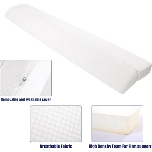 HOMBYS Wedge Pillow Headboard for Bed Gap,Foldable Bed Wedge Gap Filler Queen Size,Matterss Gap Filler,Multi Functional Bed Crack Pillow, Fill The Gap (0-7) Between Your Headboard and Mattress,White