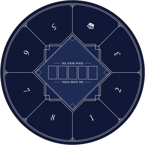 nuveti 24/31/47/55/63inch Round Poker Mat for Texas Holdem | Portable Poker Table Top with Art Deco Layout Print 6-8 Player Game Layout Mat to Play Cards, Poker Games, Blackjack, Casino