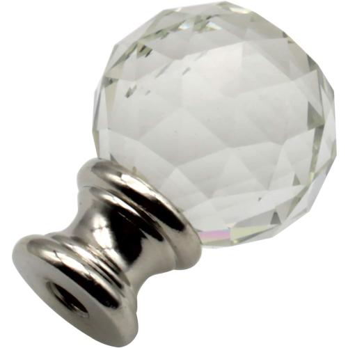 1-3/4 inch Crystal Lamp Finial,FDXGYH 1pcs Lamp Finial Cap Knob Lamp Decoration for Lamp Shade(Clear Crystal)