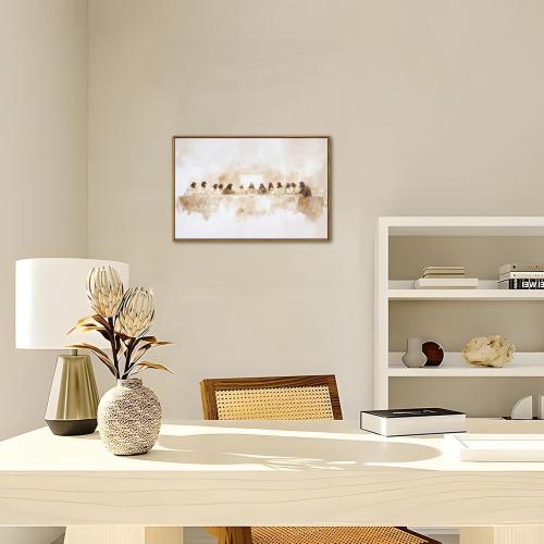 Jesus Last Supper Wall Art, Christian Wall Decor Paintings, Christ Pictures Religious Home Decor for Living Room Dining Room Church Prayer Room Bedroom 16x24 inch Floating Framed