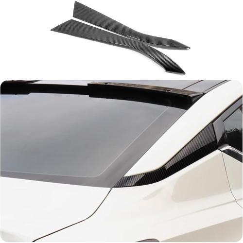 Black Car Accessories Fit for Nissan Altima 2019 2020 2021 2022 2023 2024 2025 Rear Beveled Window Louver Shutter Strips Cover Trims (Carbon Fiber Style) 2PCS ABS