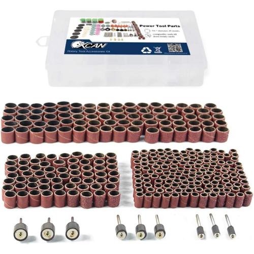338 PCS Abrasive Sanding Drum Kit 1/2 '' 1/4 '' 3/8 Drill Chuck Sander Tool Set Rotary Tools