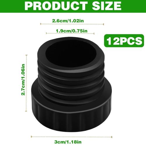 12Pcs Light Socket Covers, Safety Cap Plugs for String Lights, Protective Caps for Recessed/Standard Sockets (Black)