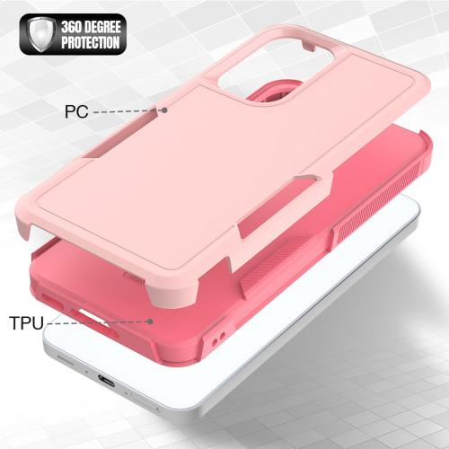 Dionsibei Designed for Samsung Galaxy A36 5G Case 2 in 1 Military Grade Drop Heavy Duty Rugged Shockproof Protective Cover Case for Galaxy A36 5G Phone Case (Pink)