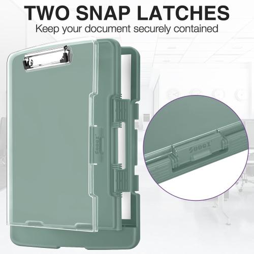 Sooez Original Clipboard with 2 Storage & Pen Holder, Heavy Duty Clip Boards 8.5x11 with Dual Storage, Clearview Dry Erase Coach Clipboard with Real Hinge, High Capacity, School & Office Supplies
