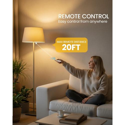 A19 LED Light Bulbs with Remote Control, 9W LED Bulbs 60W Equivalent, 3000K-6000K Dimmable Bulbs E26 Base, Remote Control Light Bulbs with Timing, Memory Function, for Home Decor, 2Bulb & 1Remote