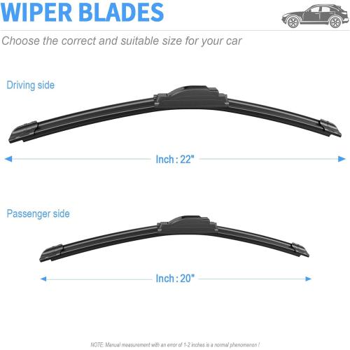 22 20 Silicone Wiper Blades Replacement For Toyota Tacoma 2017-2023