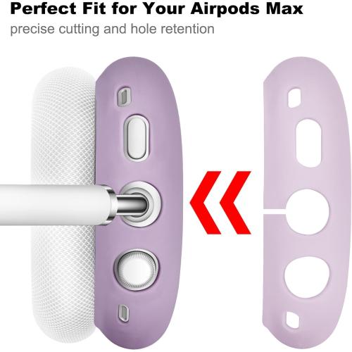 Filoto Case for Airpods Max Headphones,Ear Pad Case Cover/Ear Cups Cover/Headband Cover for AirPods Max(USB-C/Lightning)(2024/2020),Silicone for Apple Airpod Max, Accessories Cases(Lavender Purpl)