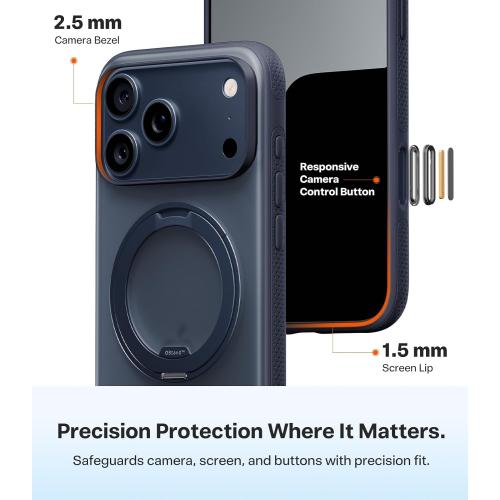 TORRAS for iPhone 17 Pro Max Case, 360 Magnetic Stand, [Fit for MagSafe] [4X Military-Grade Protection] Slim Case for iPhone 17 Pro Max, 6.9, Translucent Deep Blue, Ostand O3 Fitness Series