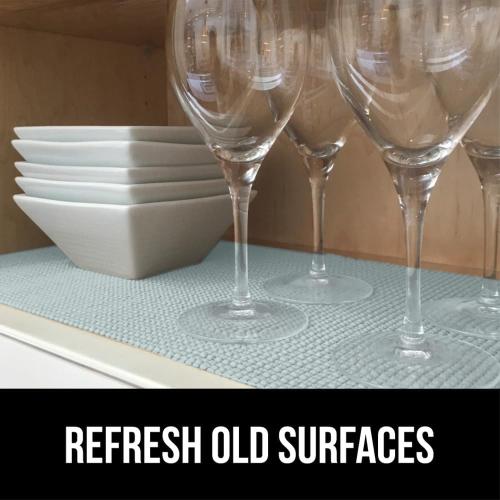 GORILLA GRIP powerGRIP Drawer Shelf and Cabinet Liner, Thick Strong Hold, Non-Adhesive Liners Protect Kitchen Cabinets and Cupboard, Bathroom Drawers, Easy Install, Breathable Mat, 20 x30', Spa Blue