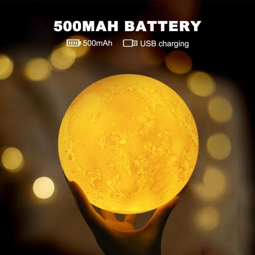 Moon Lamp, Sliding Control Moon Night Light, Kids Night Light, 16 Colors Moon Light with Unique Stand, Remote&Sliding Control, Timing, USB Rechargeable, Gift for Kid Friend Lover, 6 in