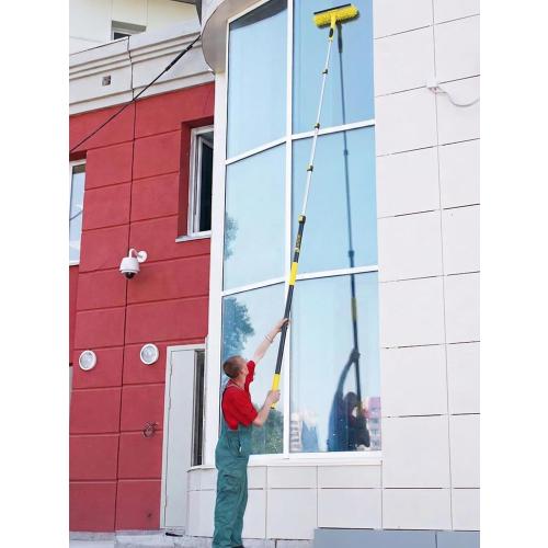 4.5-18ft Commercial Grade Extension Pole - Ultimate Reach for Large Buildings & Pro Use - Maximum 24ft Total Reach with Secure Lock System