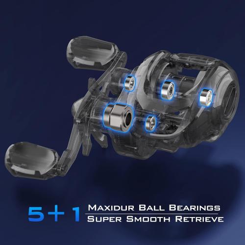 KastKing Centron Lite Baitcasting Fishing Reels with 7.1:1 Gear Ratio | Max Drag: 15.4 lb, 5 1 Anti-Reverse BB, 7.6 oz, Lightweight Glass Fiber Infused Nylon Frame, 10-Button Magnetic Brake