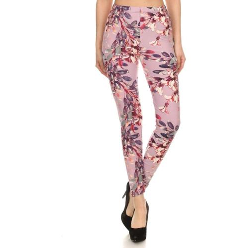 One size Leggings Depot High Waisted Floral & Space Print Leggings for Women