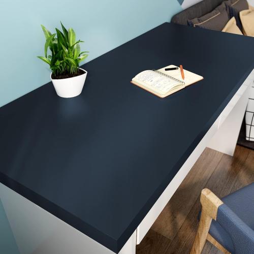 VaryPaper Navy Blue Vinyl Wallpaper, 32''x354'', Self-Adhesive, Waterproof, Removable, for Bathroom, Bedroom, Kitchen, etc.