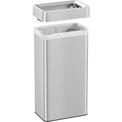 iTouchless 80 Liter / 21 Gallon Open Top Kitchen Trash Can and Recycling Bin, Rectangular Extra-Large Capacity Commercial Grade Stainless Steel, for Home, Office, Work, Business, Store, Garage