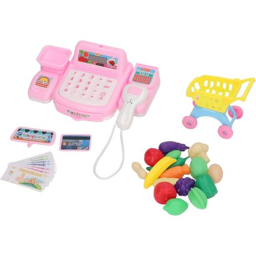 Cash Register Toy, Music Lights Early Learning Features with Set for Kids Plastic Durable Safe Educational Grocery Store Accessories Blue ?