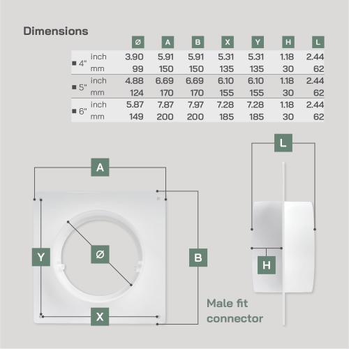 Vent Systems 4 inch Air Vent Duct Connector Flange Straight Ventilation Pipe Plastic Ducting Connector Plate for Cooling Heating Ventilation System HVAC 4 inch - Pack of (1)