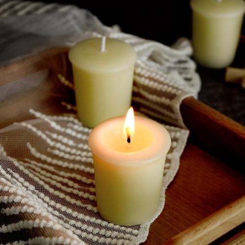 DEYBBY White Beeswax Votive Candles 12-Hour Burn Unscented Candles 6 Pack