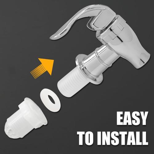 2 Pack Replacement Spigot for Beverage Dispenser - BPA Free Cooler Faucet with Filter Function - Push Style Spigot Tap - Silver