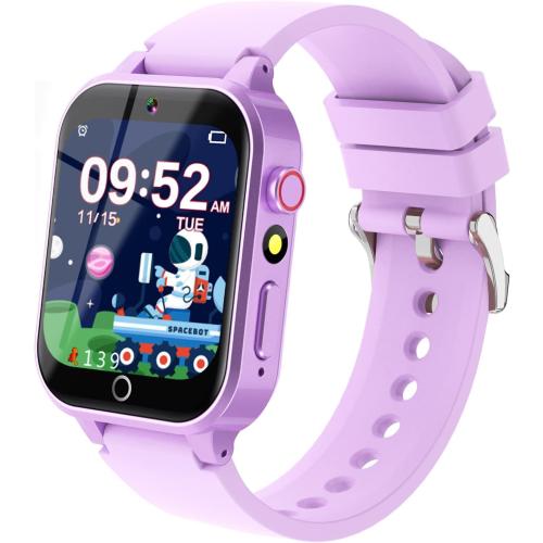 Cosjoype Kids Smart Watch Girls Age 5-12, 26 Games High-Resolution Touchscreen with Video Camera Music Player Pedometer Flashlight 12/24 hr Educational Toys Birthday Gifts for Girls Ages 6-12