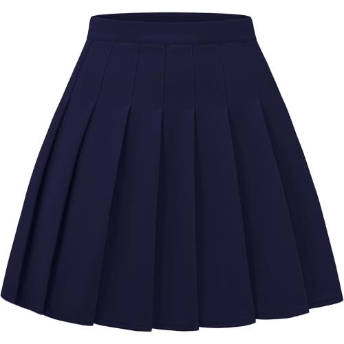 Size XL Women Pleated Skirt A-Line Short Mini Basic Skirt School Uniform Cheerleader Skirts Skater Skirt