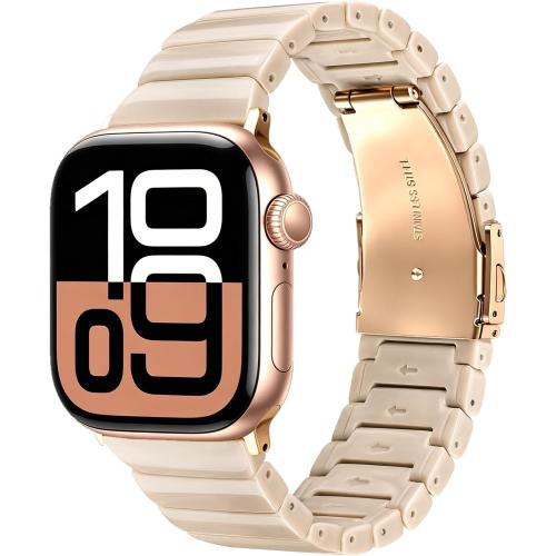 V-MORO Resin Bands Compatible with Apple Watch Band Women,Classic Oatmeal