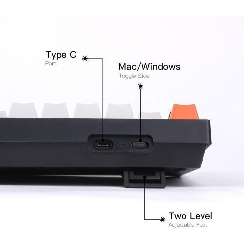 Keychron C2 Full Size Wired Mechanical Keyboard for Mac, Hot-swappable, Gateron G Pro Brown Switch, White Backlight, 104 Keys ABS keycaps Gaming Keyboard for Windows,Type-C Braid Cable